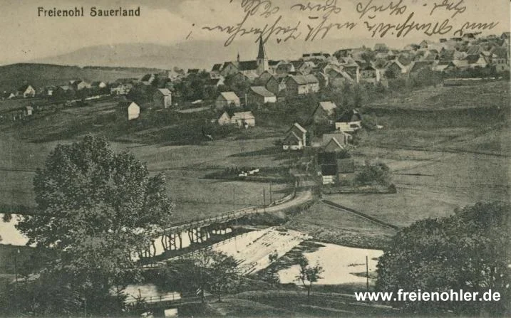 Freienohl mit Küppelbrücke um 1920