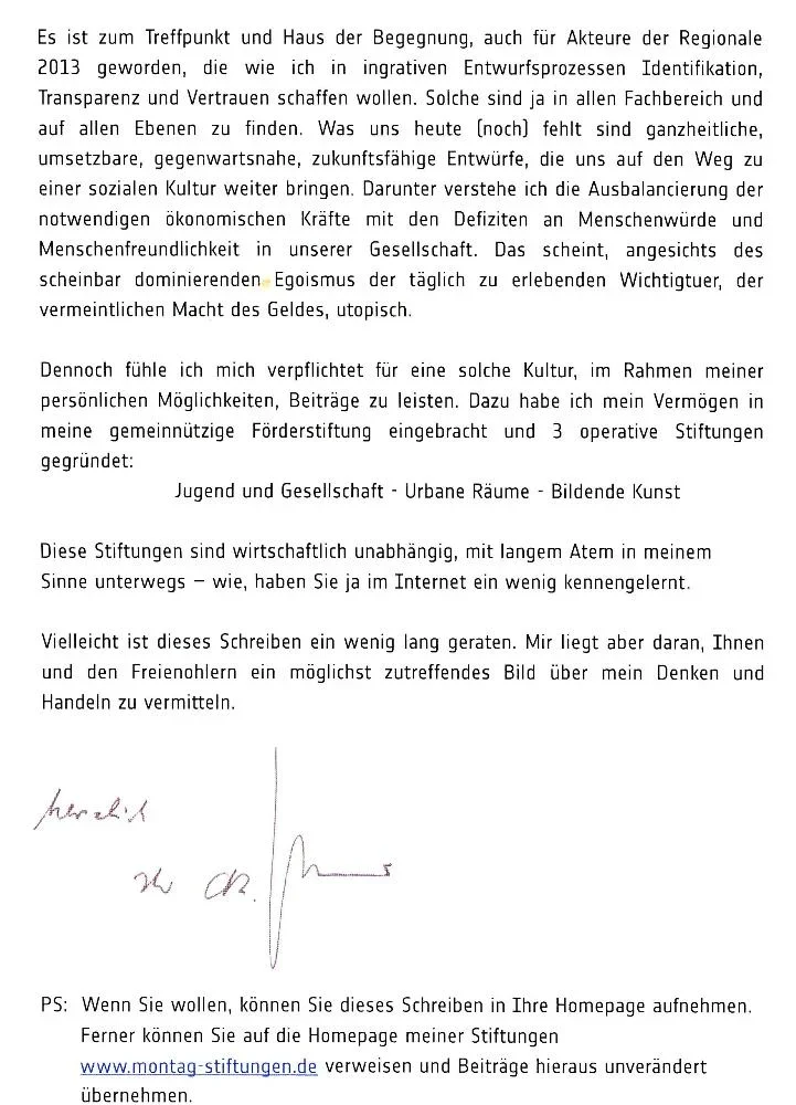 Brief von Carl-Richard Montag