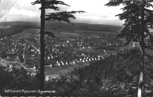 Freienohl - Blick vom Küppel 1965 (Bau der Grundschule)
