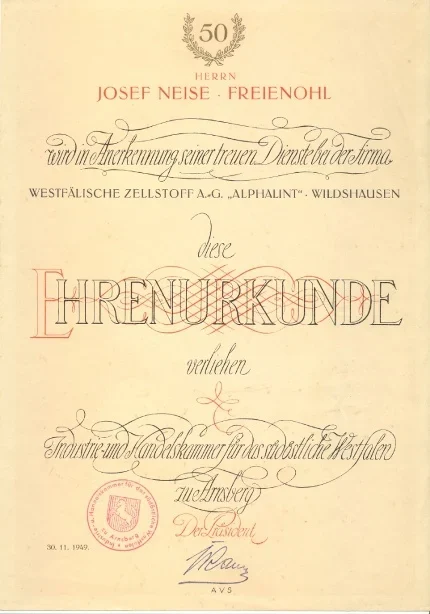 Ehrenurkunde