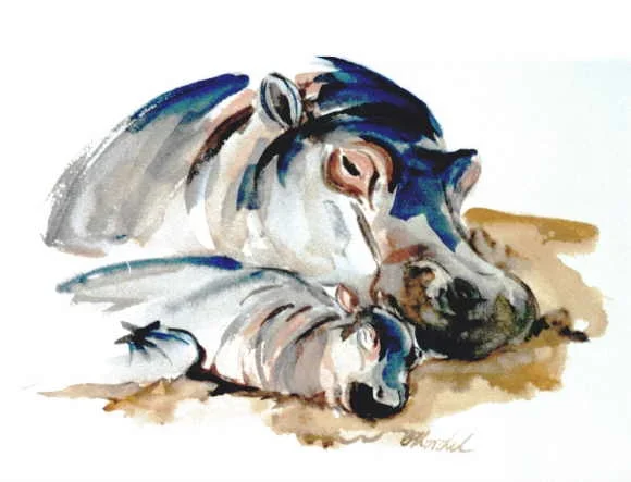Nilpferde ein Bild von Ortrud Kordel
