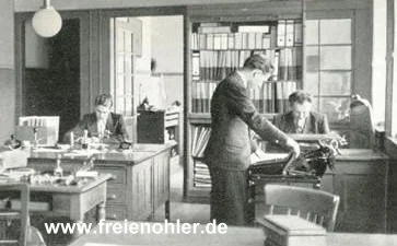 Amtsparkasse Freienohl um 1953 (Innenansicht)