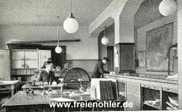 Amtsparkasse Freienohl um 1953 (Innenansicht)
