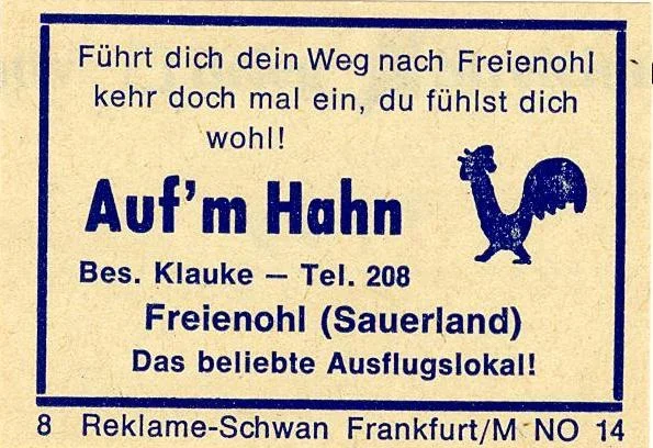 Ausflugslokal Auf'm Hahn, Besitzer: Klauke