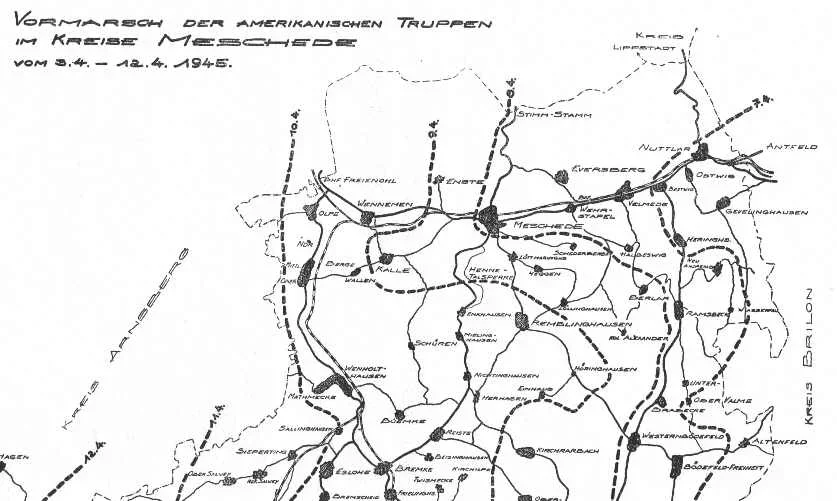Auszug - Vormarsch der amerikanischen Truppen 1945