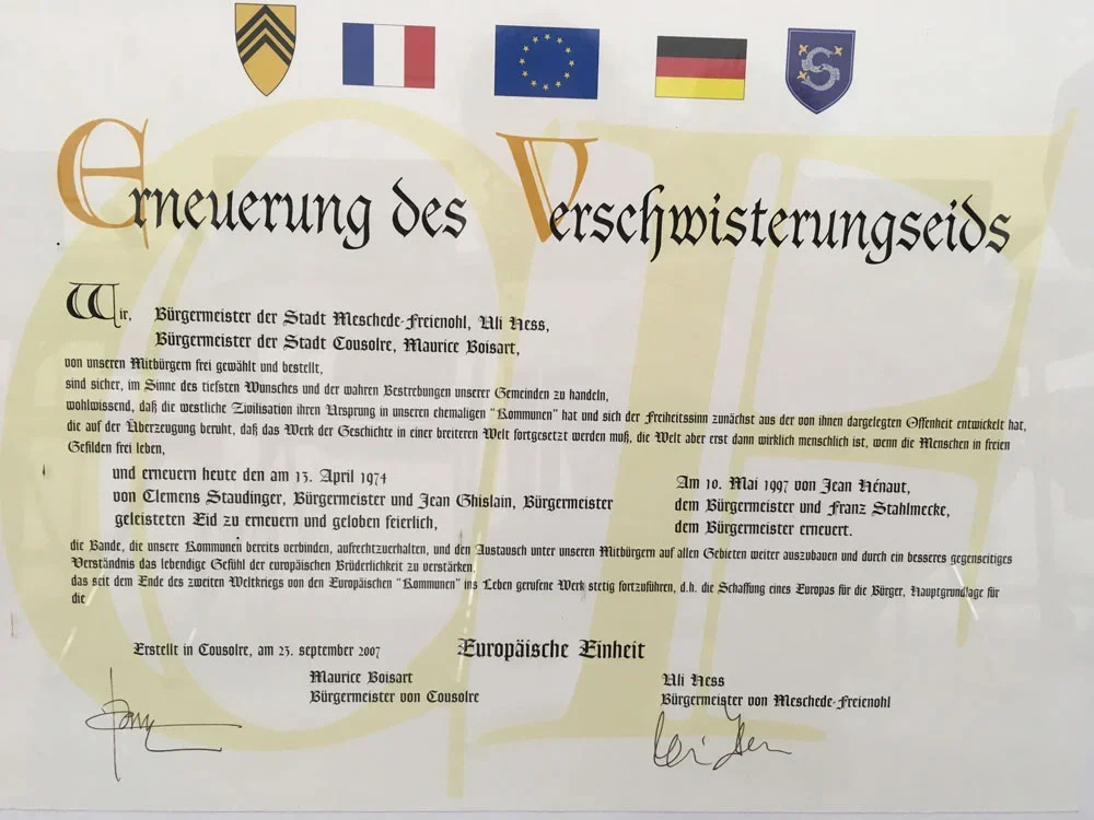 Urkunde über das Partnerschaftsabkommen