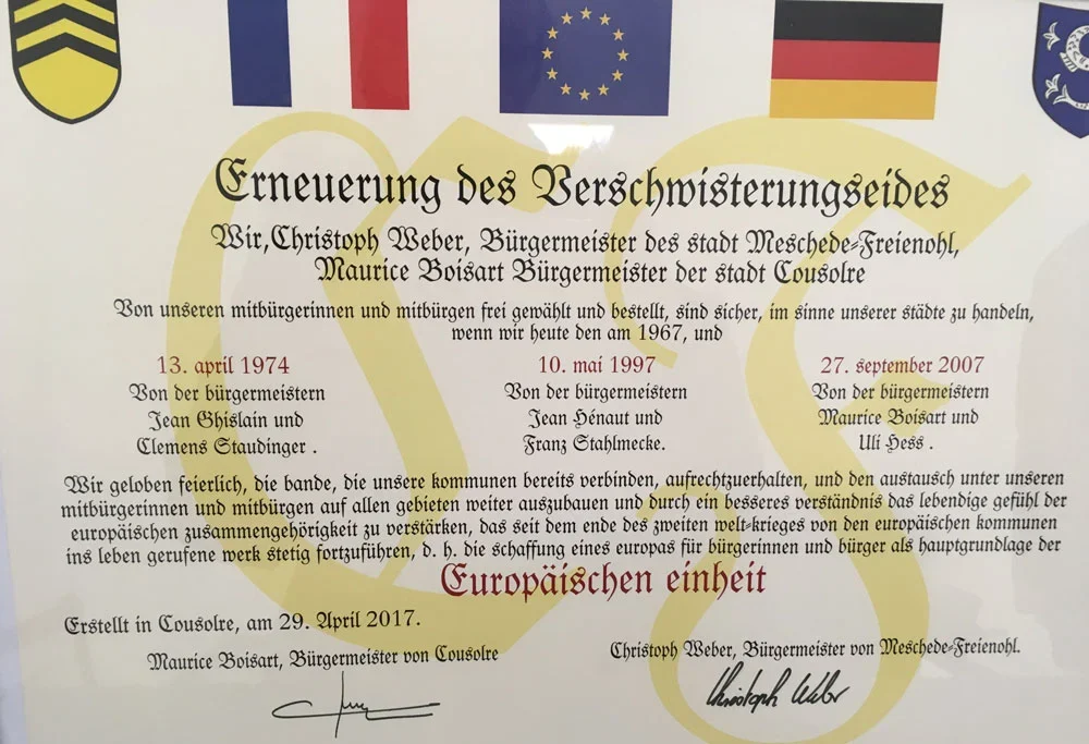 Urkunde über das Partnerschaftsabkommen