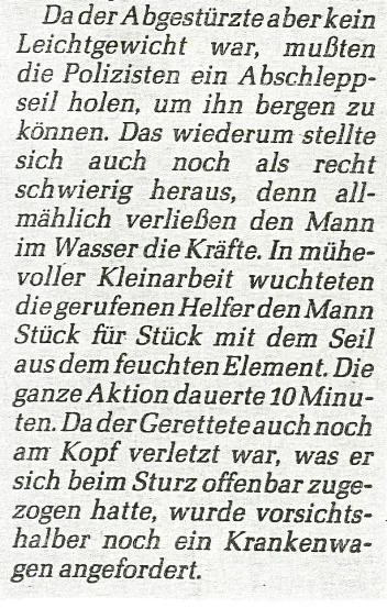 Zeitungsbericht: Abgestürzt