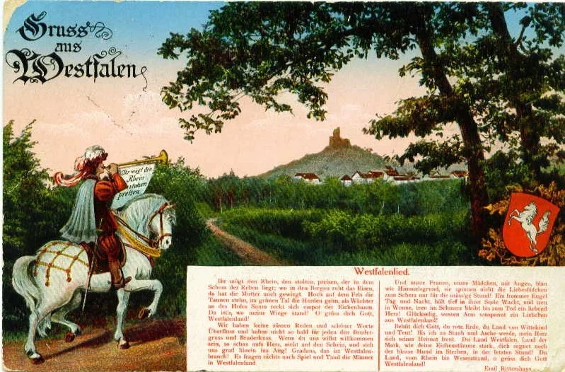 Ansichtskarte "Gruß aus Westfalen" aus dem Jahre 1914

