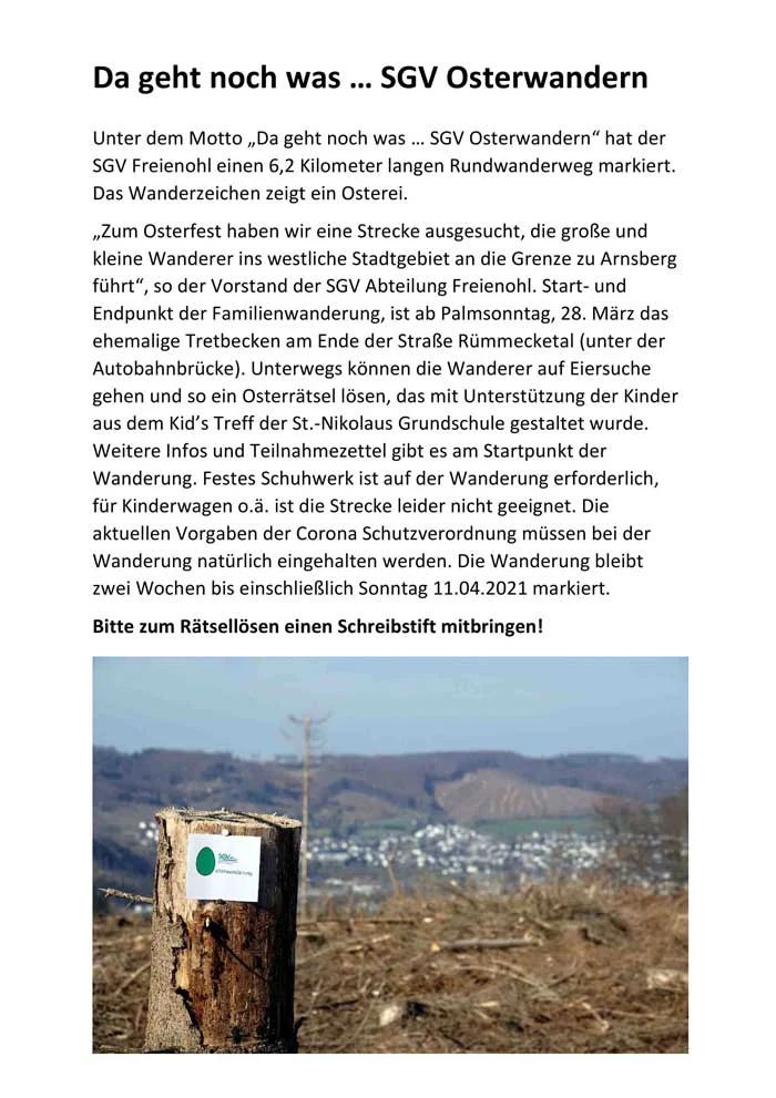 Da geht noch was - SGV Osterwanderweg
