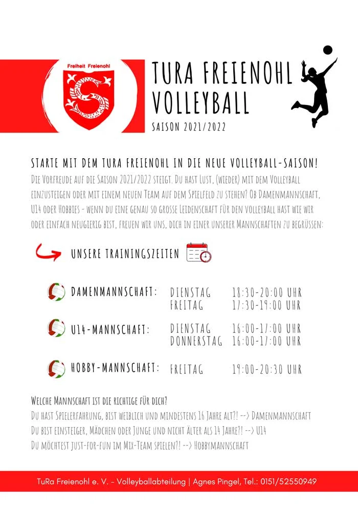 Starte mit dem TuRa in die neue Volleyball-Saison.
