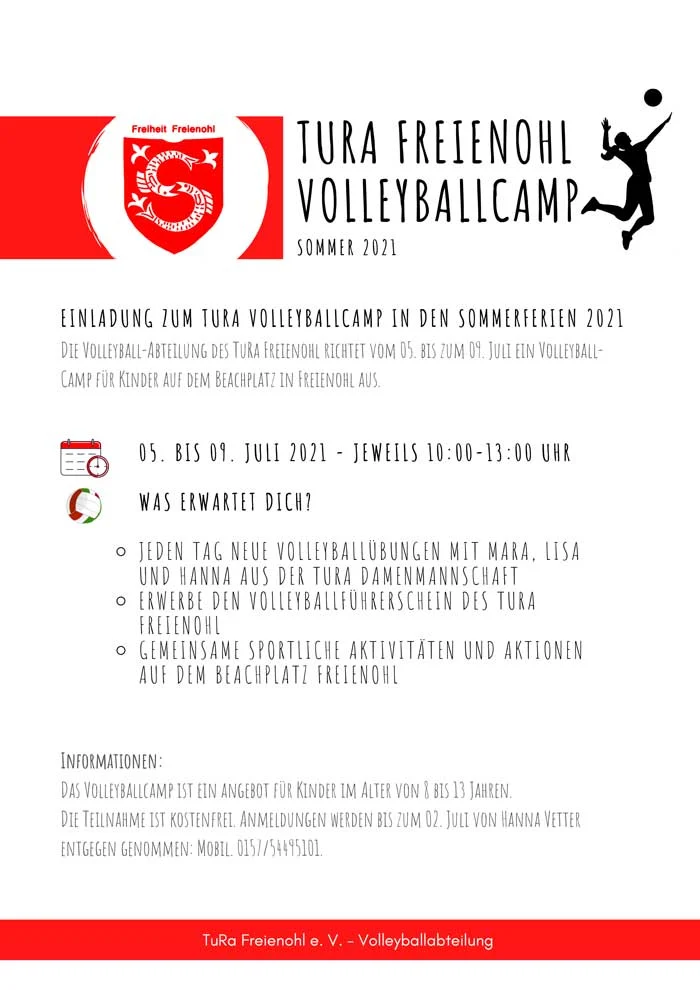 TuRa Volleyball-Camp in den Sommerferien
