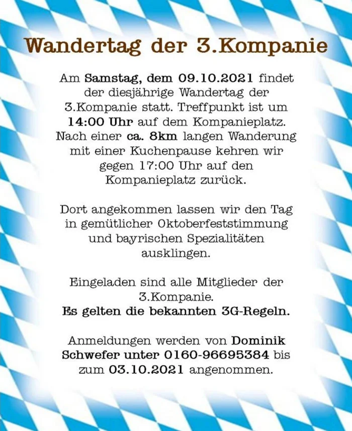 Wandertag der 3. Kompanie
