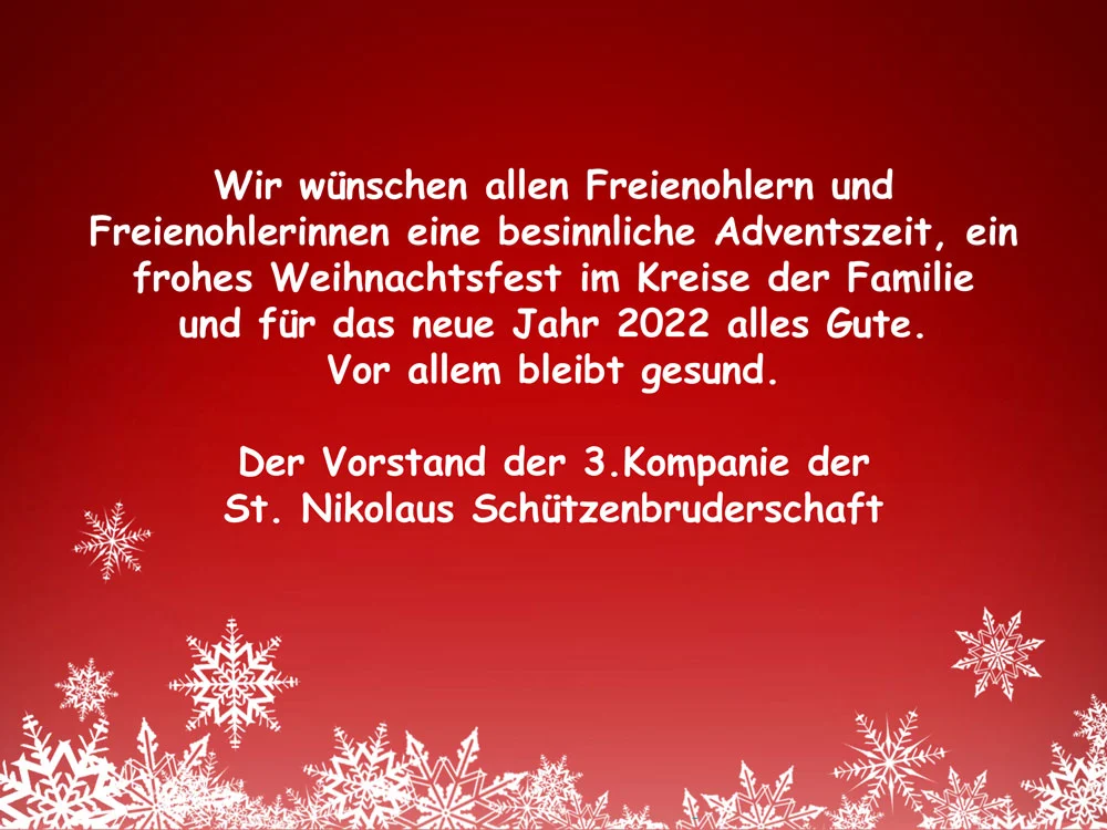 Weihnachtsgruss 2021 der 3. Kompanie
