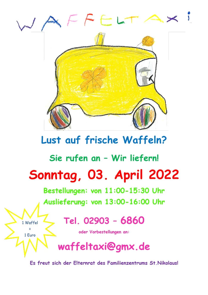 Waffeltaxi des Familienzentrums am 03.04.2022
