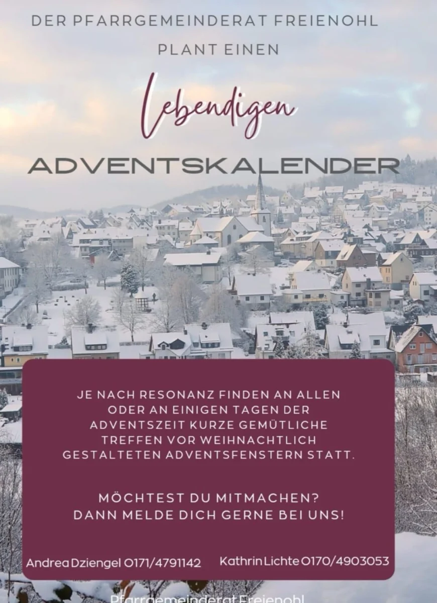 Lebendiger Adventskalender des Pfarrgemeiderates zum Mitmachen
