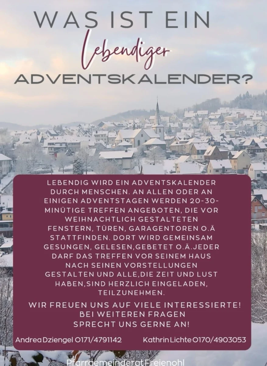 Lebendiger Adventskalender 2023 - Jetzt anmelden