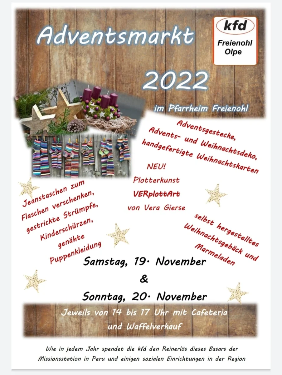 Adventsmarkt 2022 der kfd
