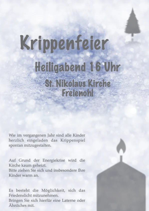 Krippenfeier an Heiligabend

