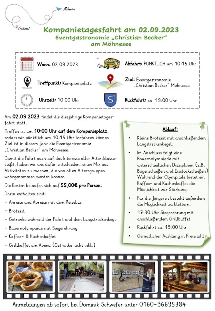 Kompanietagesfahrt der 3. Kompanie am 02.09.2023
