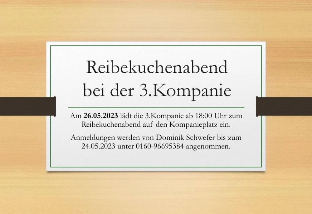 Reibekuchen bei der 3. Kompanie

