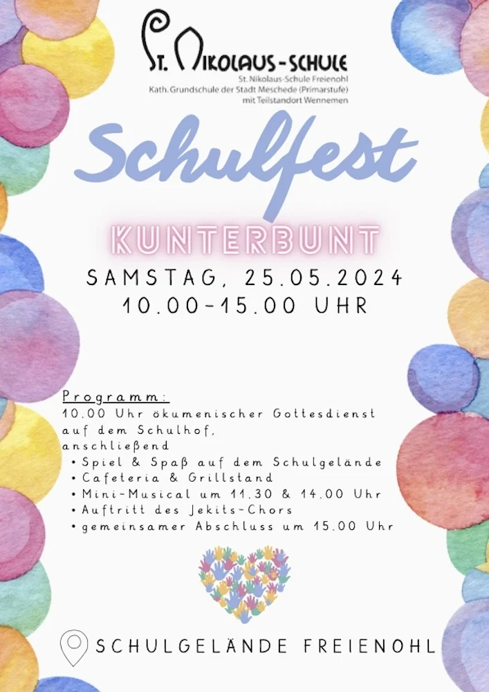 Schulfest "kunterbunt" der Nikolausschule am 25.05.2024
