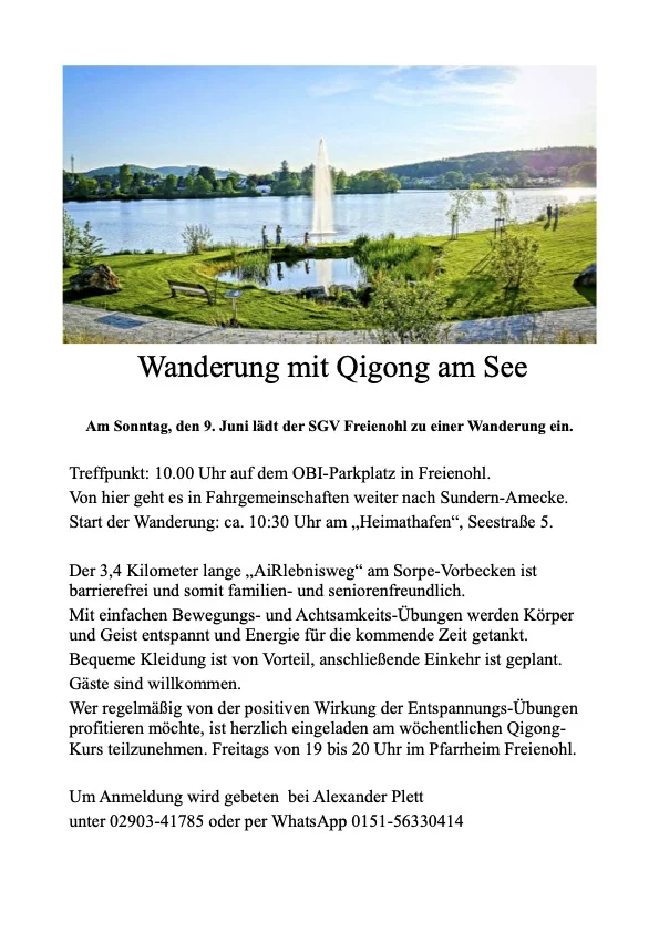 Qigong Wanderung des SGV Freienohl
