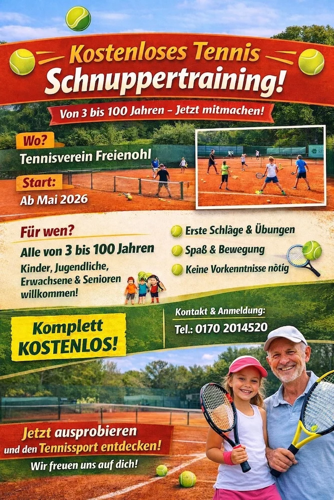 Schnupper-Training beim Tennis-Verein
